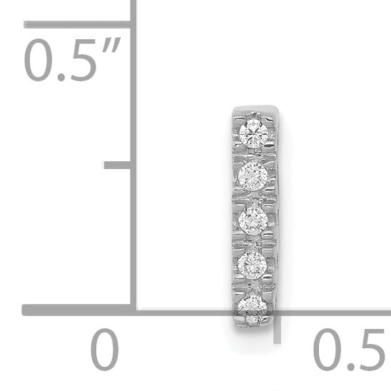 14K White Gold Diamond 0.05-CT Letter I Initial Charm Pendant