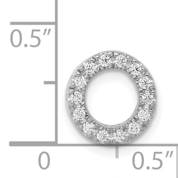 14K White Gold Diamond 0.14-CT Letter O Initial Charm Pendant