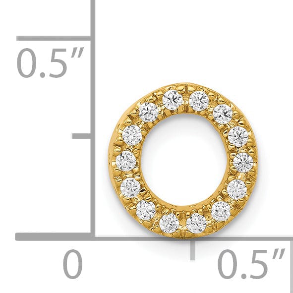 14K Yellow Gold Diamond 0.14-CT Letter O Initial Charm Pendant