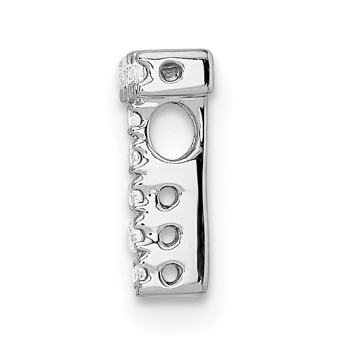 14K White Gold Diamond 0.12-CT Letter T Initial Charm Pendant