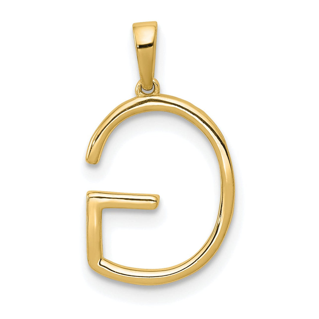 14K Yellow Gold Diamond 0.102-CT Block Letter G Initial Charm Pendant