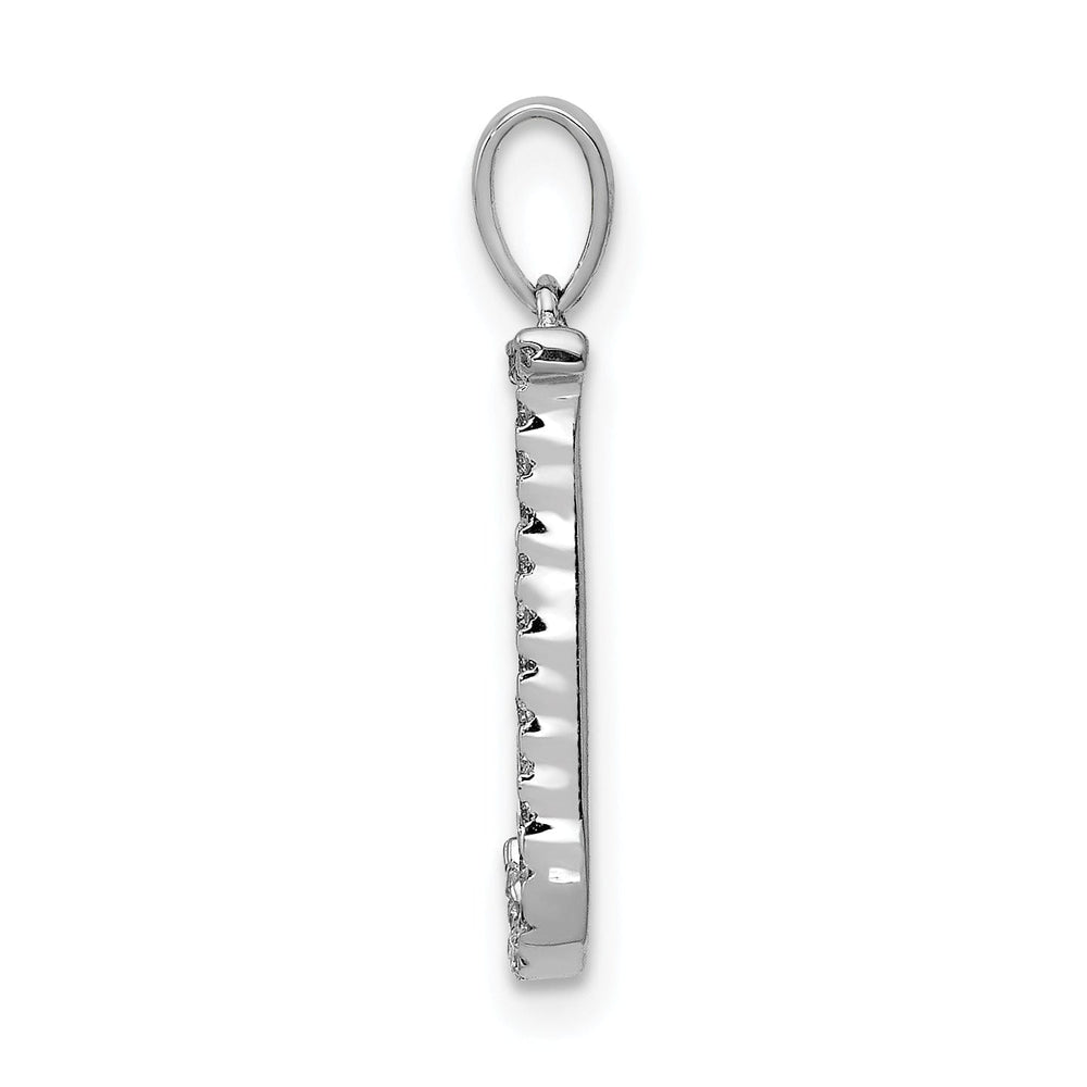 14K White Gold Diamond 0.088-CT Block Letter J Initial Charm Pendant