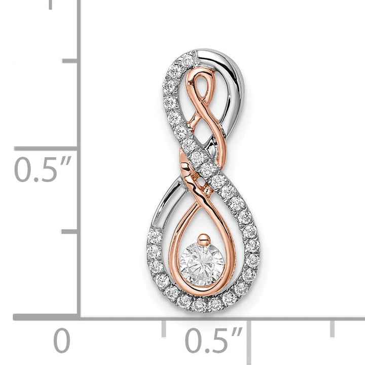 14k White and Rose Gold Fancy Infinity Design 0.245-CT Diamond Chain Slide