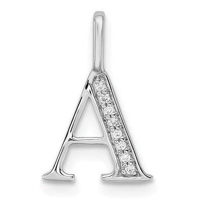 14K White Gold Diamond 0.028-CT Letter A Initial Charm Pendant at $ 133.13 only from Jewelryshopping.com