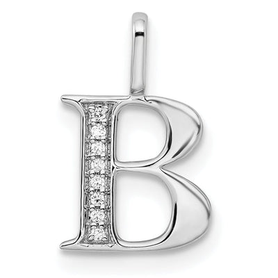 14K White Gold Diamond 0.028-CT Letter B Initial Charm Pendant at $ 161.59 only from Jewelryshopping.com