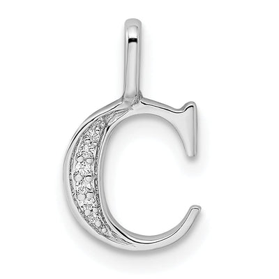 14K White Gold Diamond 0.026-CT Letter C Initial Charm Pendant at $ 124.51 only from Jewelryshopping.com
