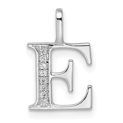 14K White Gold Diamond 0.028-CT Letter E Initial Charm Pendant at $ 152.37 only from Jewelryshopping.com
