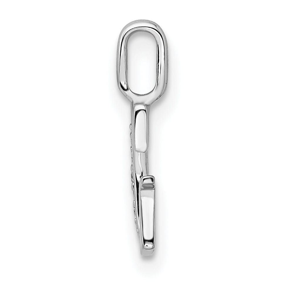 14K White Gold Diamond 0.025-CT Letter G Initial Charm Pendant