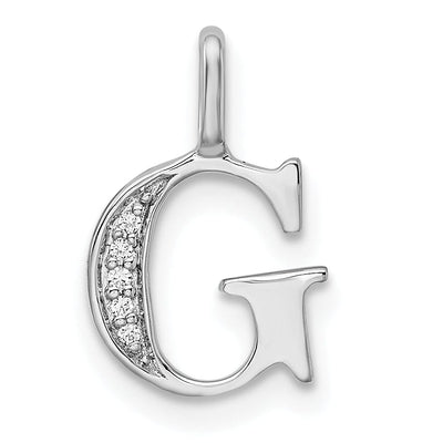 14K White Gold Diamond 0.025-CT Letter G Initial Charm Pendant at $ 136.54 only from Jewelryshopping.com