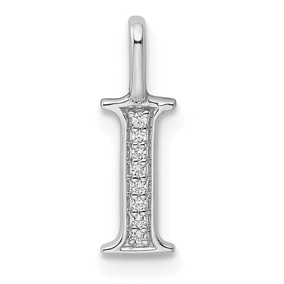 14K White Gold Diamond 0.028-CT Letter I Initial Charm Pendant at $ 123.91 only from Jewelryshopping.com