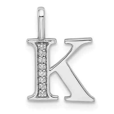 14K White Gold Diamond 0.028-CT Letter K Initial Charm Pendant at $ 161.59 only from Jewelryshopping.com