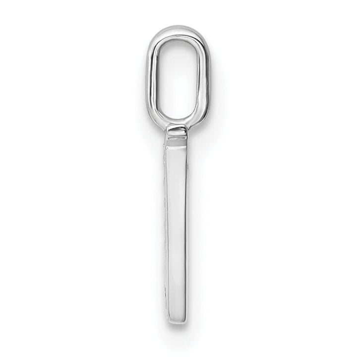 14K White Gold Diamond 0.028-CT Letter V Initial Charm Pendant