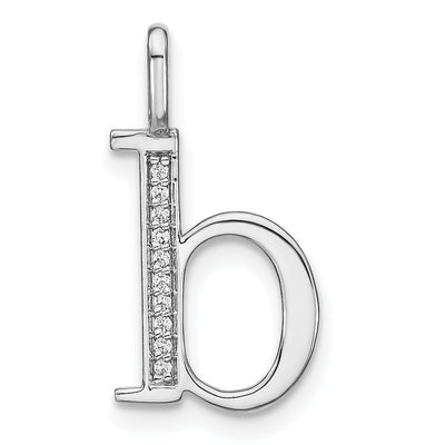 14K White Gold Diamond 0.035-CT Lower Case Style B Initial Charm Pendant at $ 153.37 only from Jewelryshopping.com