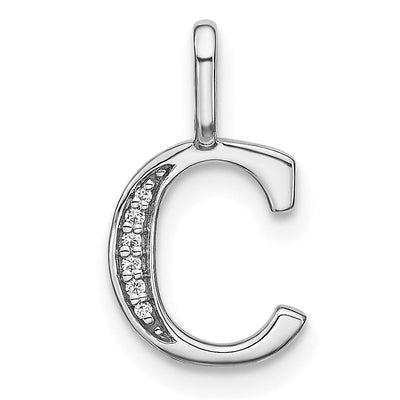14K White Gold Diamond 0.02-CT Lower Case Style C Initial Charm Pendant at $ 98.31 only from Jewelryshopping.com