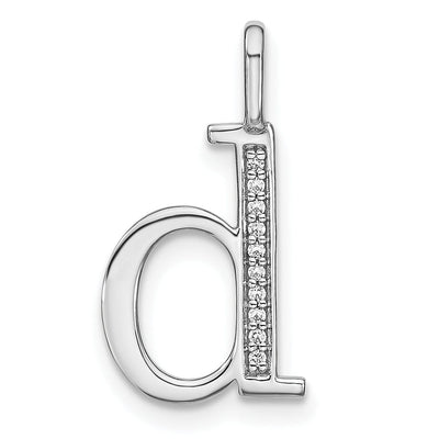 14K White Gold Diamond 0.035-CT Lower Case Style D Initial Charm Pendant at $ 153.37 only from Jewelryshopping.com