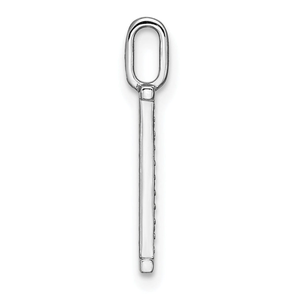 14K White Gold Diamond 0.035-CT Lower Case Style L Initial Charm Pendant
