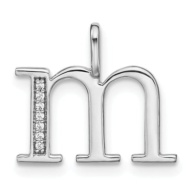 14K White Gold Diamond 0.025-CT Lower Case Style M Initial Charm Pendant at $ 157.06 only from Jewelryshopping.com