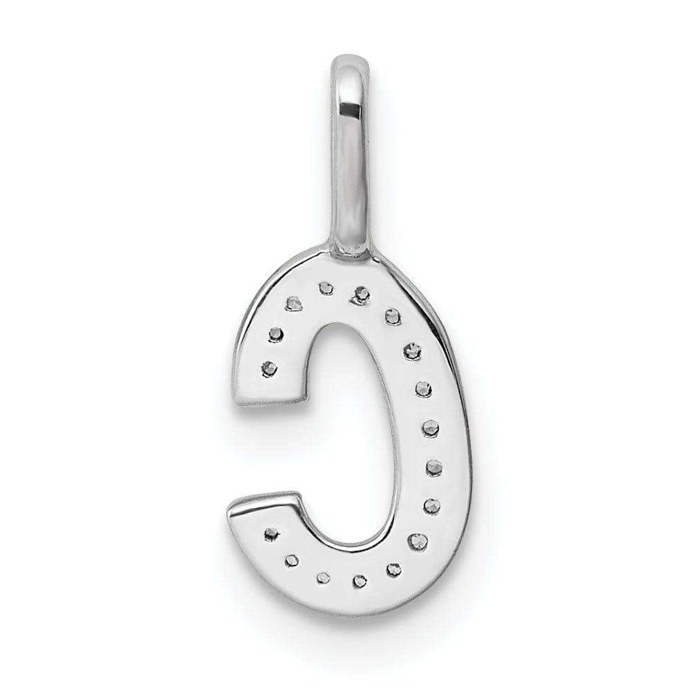 14K White Gold Diamond 0.055-CT Lower Case Style C Initial Charm