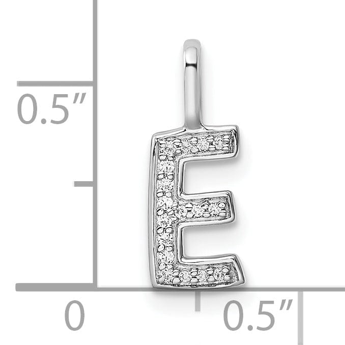 14K White Gold Diamond 0.055-CT Lower Case Style E Initial Charm