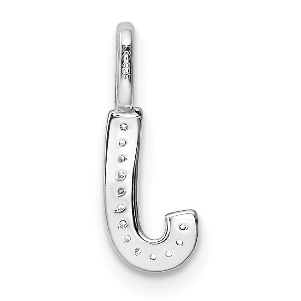 14K White Gold Diamond 0.066-CT Lower Case Style J Initial Charm