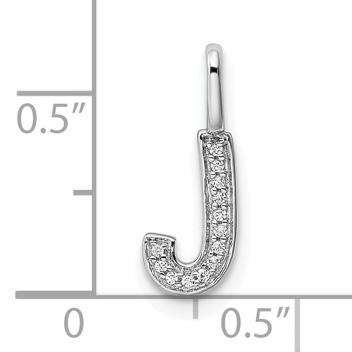 14K White Gold Diamond 0.066-CT Lower Case Style J Initial Charm