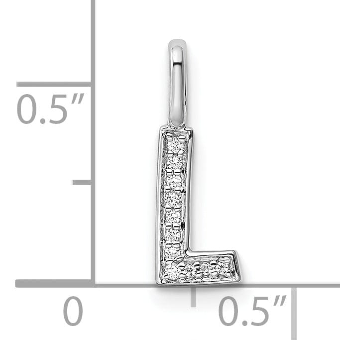 14K White Gold Diamond 0.037-CT Lower Case Style L Initial Charm