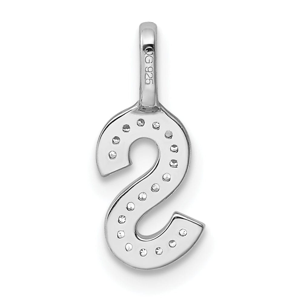 14K White Gold Diamond 0.057-CT Lower Case Style S Initial Charm