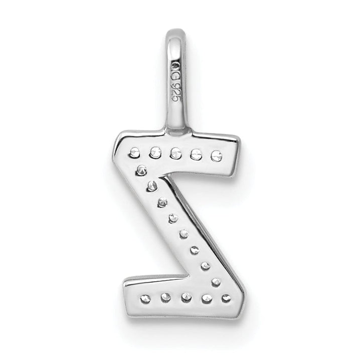 14K White Gold Diamond 0.058-CT Lower Case Style Z Initial Charm