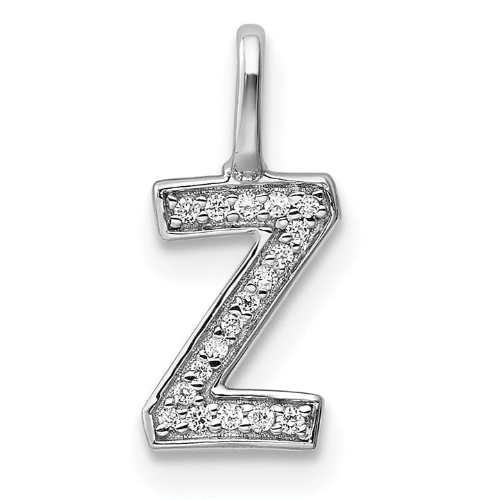 14K White Gold Diamond 0.058-CT Lower Case Style Z Initial Charm