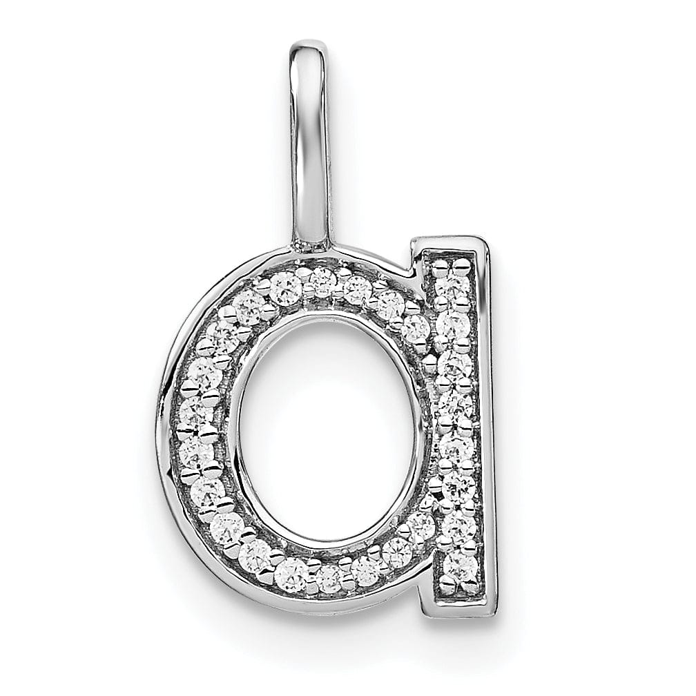 14K White Gold Diamond 0.087-CT Lower Case Style A Initial Charm