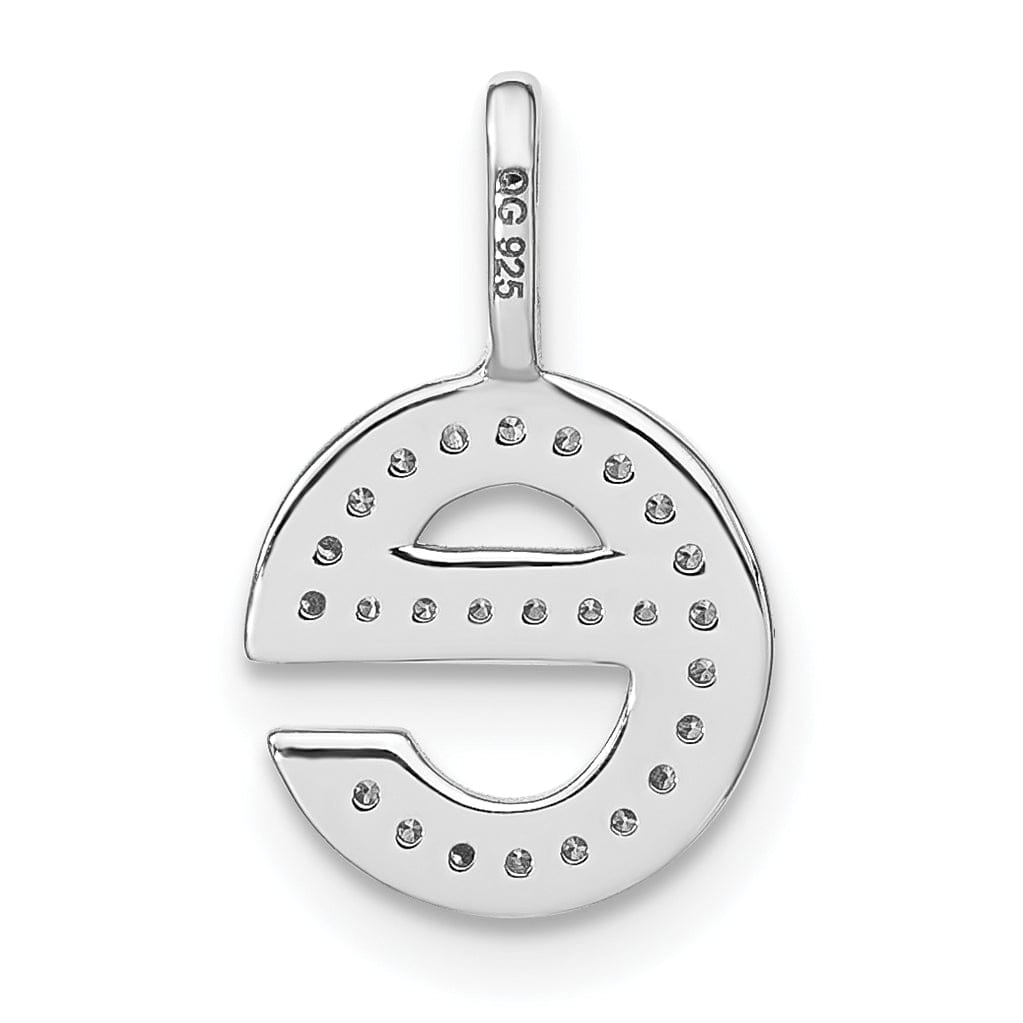 14K White Gold Diamond 0.086-CT Lower Case Style E Initial Charm