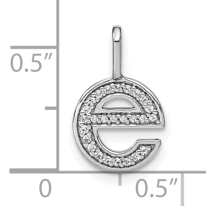 14K White Gold Diamond 0.086-CT Lower Case Style E Initial Charm