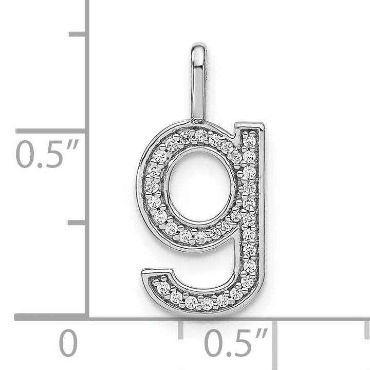14K White Gold Diamond 0.113-CT Lower Case Style G Initial Charm