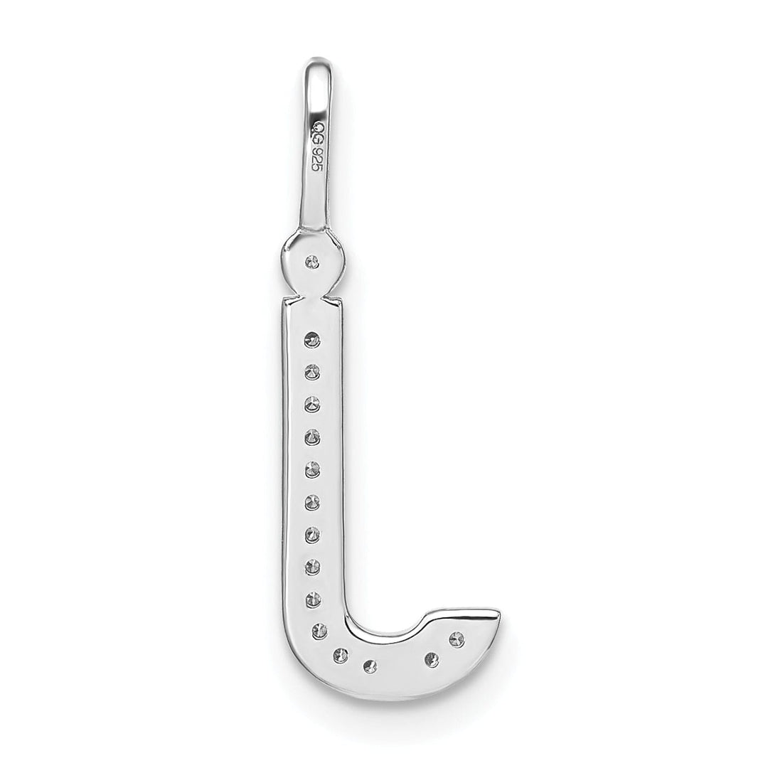14K White Gold Diamond 0.056-CT Lower Case Style J Initial Charm