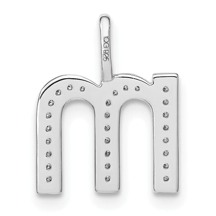 14K White Gold Diamond 0.096-CT Lower Case Style M Initial Charm