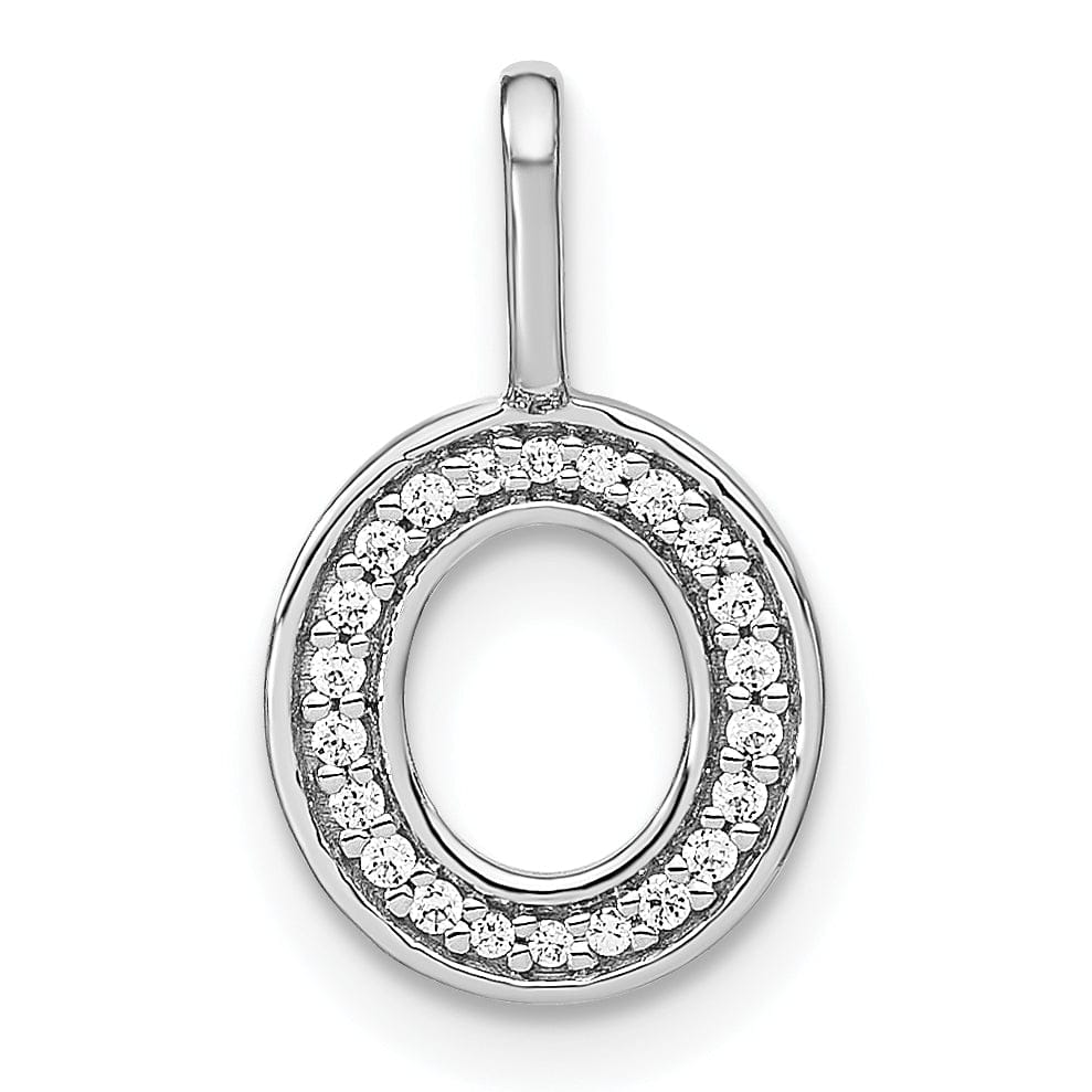 14K White Gold Diamond 0.074-CT Lower Case Style O Initial Charm