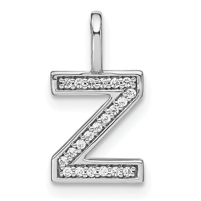 14K White Gold Diamond 0.073-CT Lower Case Style Z Initial Charm