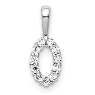 14k White Gold Polished Finish with Diamonds Number 0 Charm Pendant at $ 170.83 only from Jewelryshopping.com