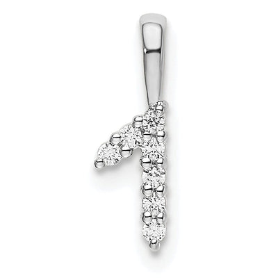 14k White Gold Polished Finish with Diamonds Number 1 Pendant at $ 119.78 only from Jewelryshopping.com
