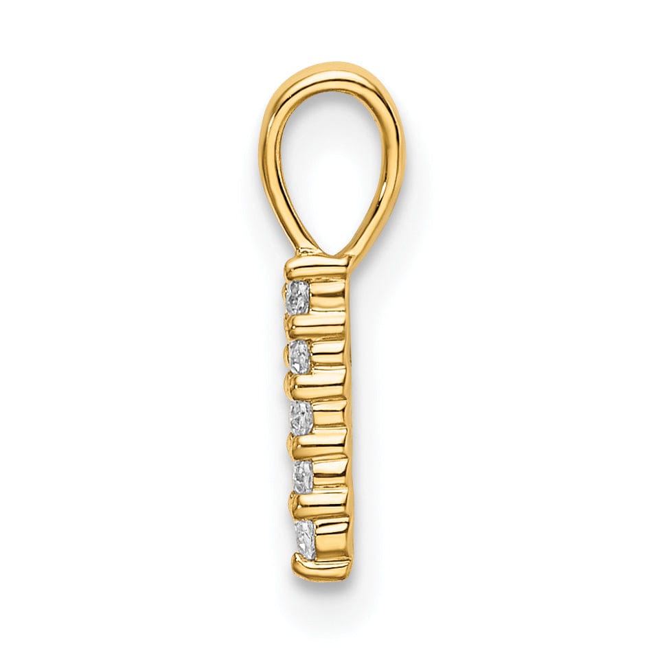 14k Yellow Gold Polished Finish with Diamonds Number 1 Pendant
