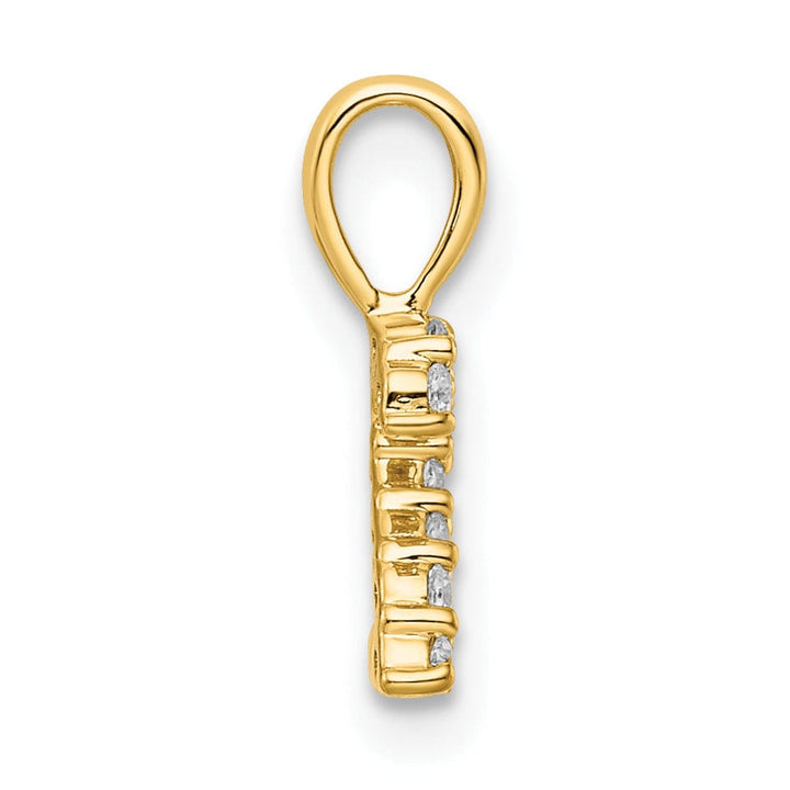 14k Yellow Gold Polished Finish with Diamonds Number 2 Pendant
