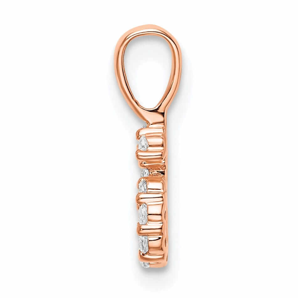 14k Rose Gold Polished Finish with Diamonds Number 6 Pendant