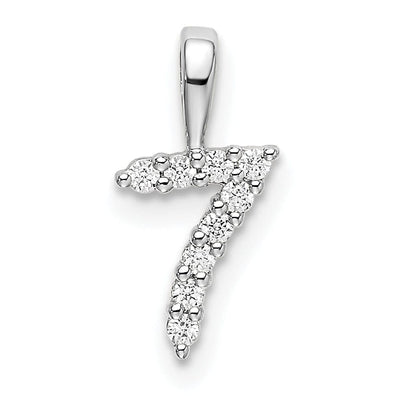 14k White Gold Polished Finish with Diamonds Number 7 Pendant at $ 144.93 only from Jewelryshopping.com