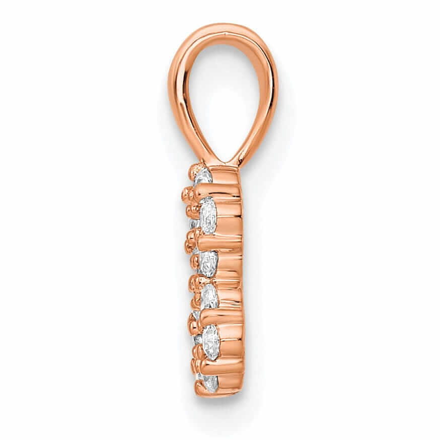 14k Rose Gold Polished Finish with Diamonds Number 8 Pendant