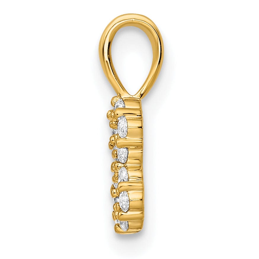 14k Yellow Gold Polished Finish with Diamonds Number 8 Pendant