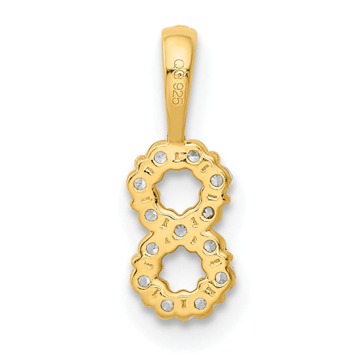 14k Yellow Gold Polished Finish with Diamonds Number 8 Pendant