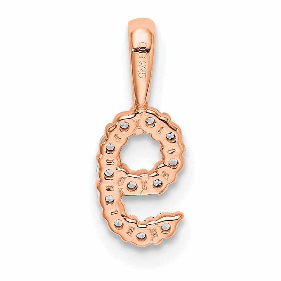 14k Rose Gold Polished Finish with Diamonds Number 9 Pendant