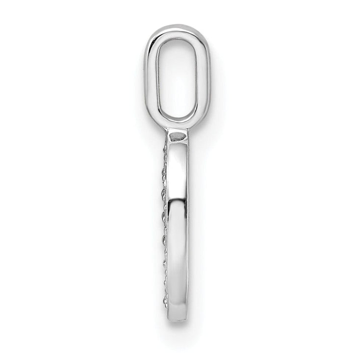 14k White Gold Polished Finish with Diamonds Womens Number 0 Charm Pendant