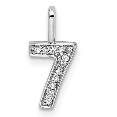 14k White Gold Polished Finish with Diamonds Womens Number 7 Charm Pendant at $ 146.85 only from Jewelryshopping.com