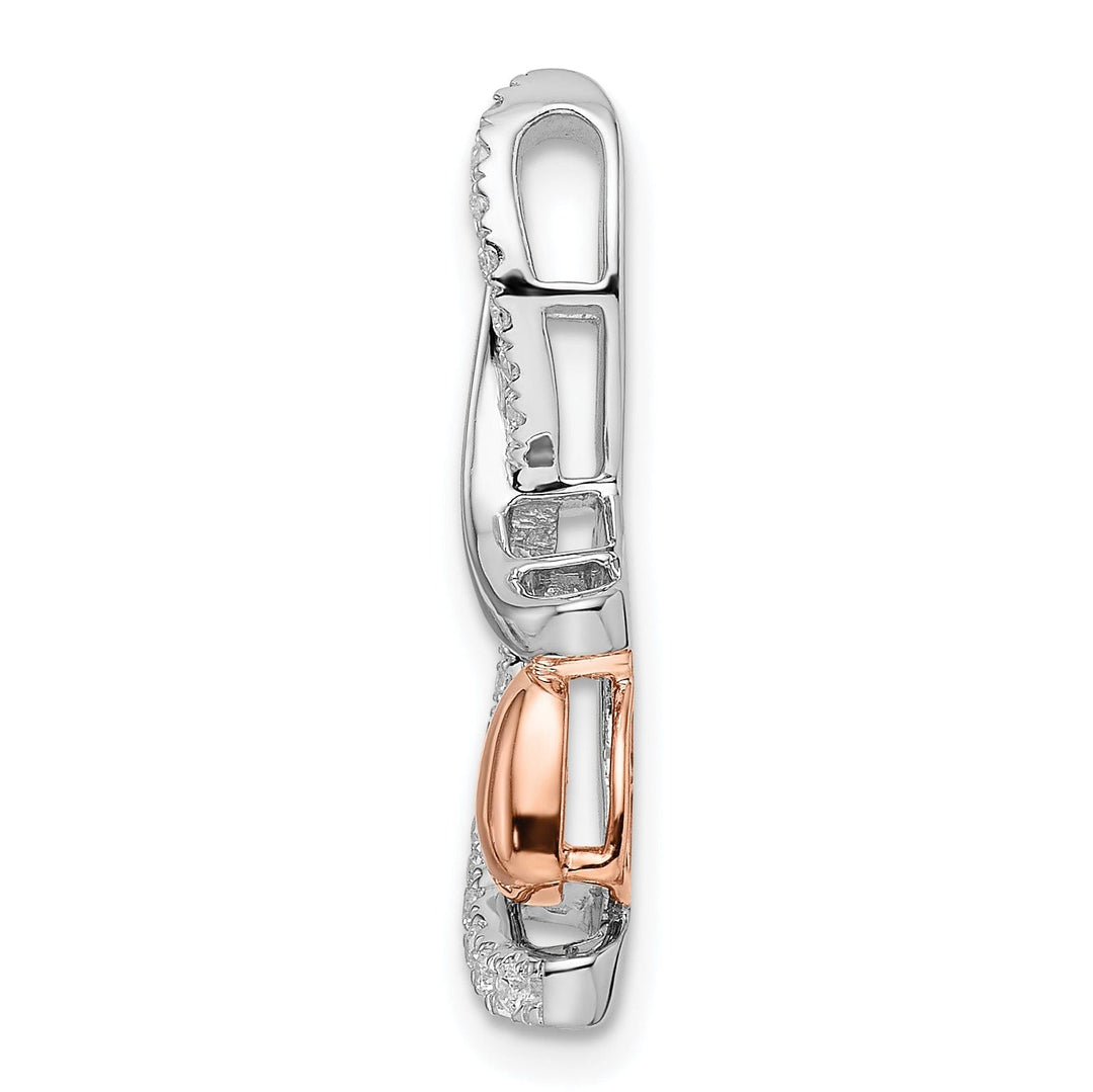 14k White and Rose Gold Heart with 0.15-CT Diamond Chain Slide